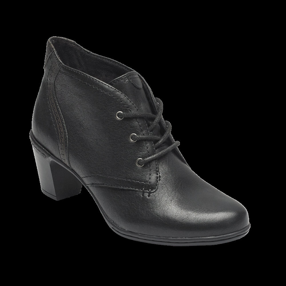 Botas Rockport Mulher Pretas - Cobb Hill Rashel Chukka - 56817GPAS